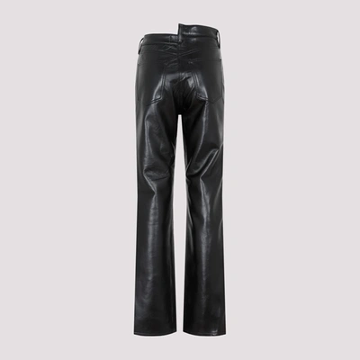 Shop Agolde Criss Cross Recycled Leather Straight-leg Pants In Black