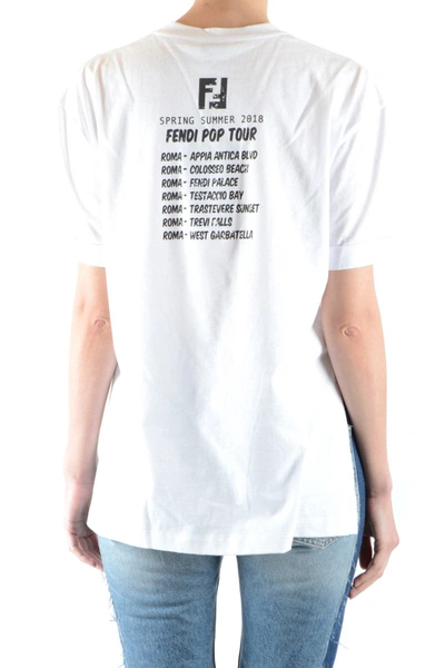 Shop Fendi Tshirt Short Sleeves In White