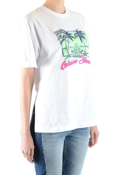 Shop Fendi Tshirt Short Sleeves In White