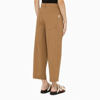 Shop Marni Cropped Hazelnut-coloured Trousers In Beige