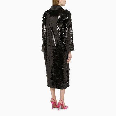 Shop Rotate Birger Christensen Coat With Sequins In Black