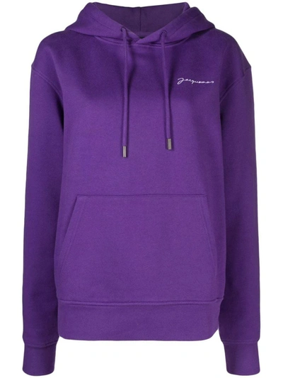 Shop Jacquemus Le Sweatshirt Brode In Purple