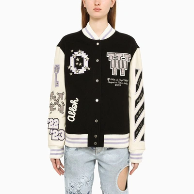 Shop Off-white ™ Black/white Padded Bomber Jacket