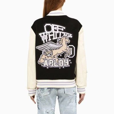 Shop Off-white ™ Black/white Padded Bomber Jacket