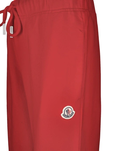 Shop Moncler Cotton Joggers In Red