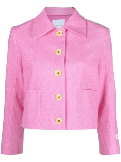 Shop Patou Single-breasted Tweed Jacket In Pink