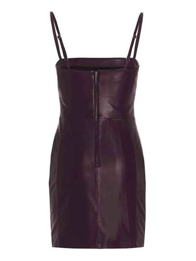 Shop Iro Paris Cut-out Leather Dress In Purple