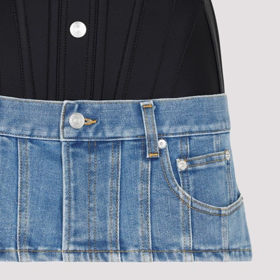 Shop Mugler Skirt In Blue
