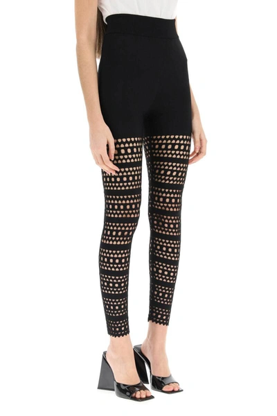 Shop Alaïa Alaia Vienne Perforated Leggings In Black