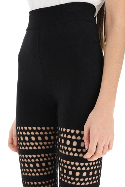 Shop Alaïa Alaia Vienne Perforated Leggings In Black