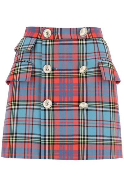 Shop Vivienne Westwood Mini Tartan Wrap Skirt In Multicolor