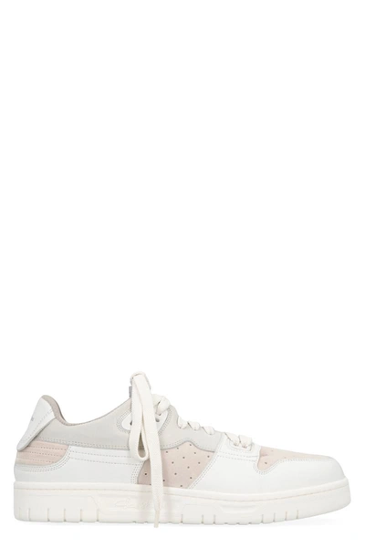 Acne Studios Leather, Nubuck, And Suede Sneakers In White