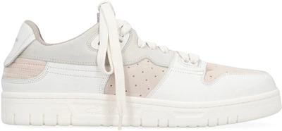 Acne Studios Leather, Nubuck, And Suede Sneakers In White