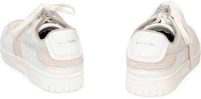 Acne Studios Leather, Nubuck, And Suede Sneakers In White