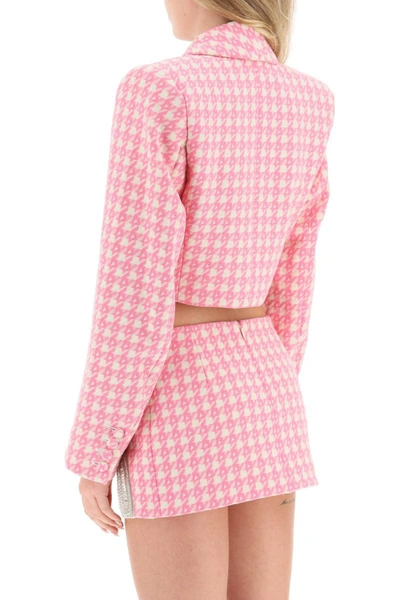 Shop Area Cropped Blazer With Jewel Bows In Pink