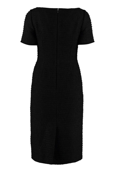 Shop Gucci Tweed Sheath Dress In Black