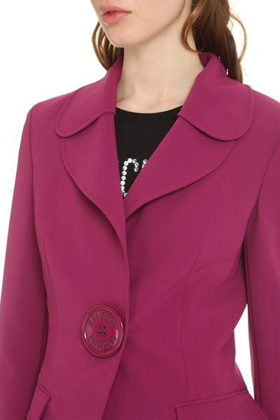 Shop Moschino Single-breasted One Button Jacket In Purple