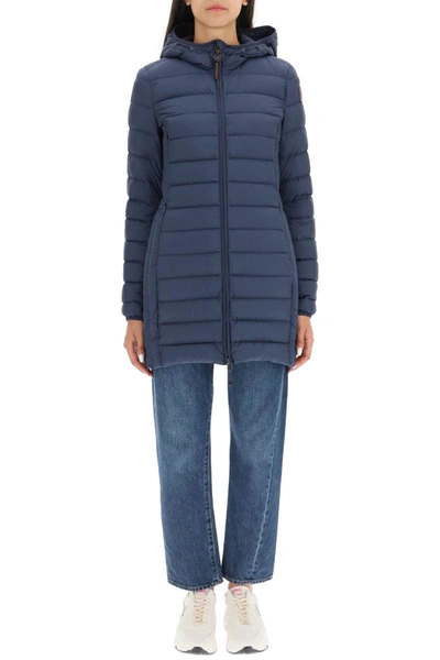 Shop Parajumpers Irene Light Midi Down Jacket In Blue