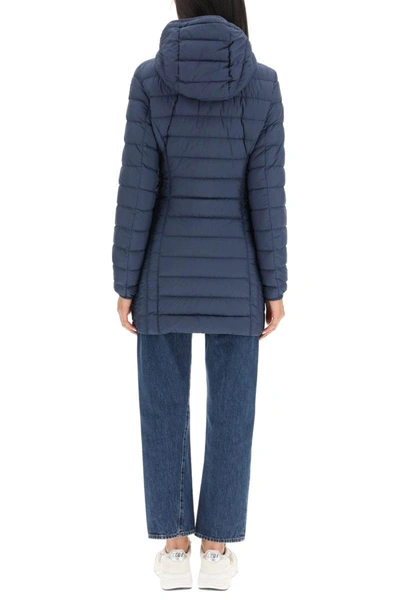 Shop Parajumpers Irene Light Midi Down Jacket In Blue