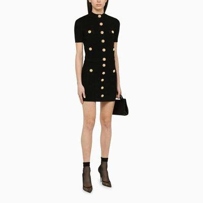 Shop Balmain Miniskirt With Buttons In Black