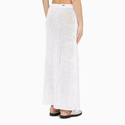 Ferragamo Side-slit Knit Skirt In White