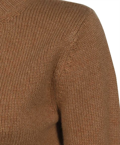 Shop Max Mara Eureka Cashmere Cropped Sweater In Brown