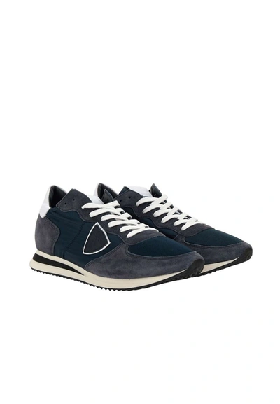Shop Philippe Model ''tzlu 2117'' Leather Sneakers In Blue