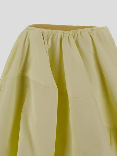 Shop Sportmax Liriche Midi Skirt In <p> Midi Skirt In Yellow Technical Polyamide With Asymmetric Hem