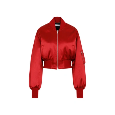 Shop Saint Laurent Teddy Oversize Jacket Coat In Red