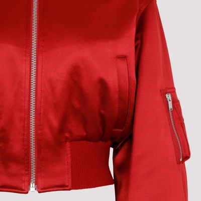 Shop Saint Laurent Teddy Oversize Jacket Coat In Red