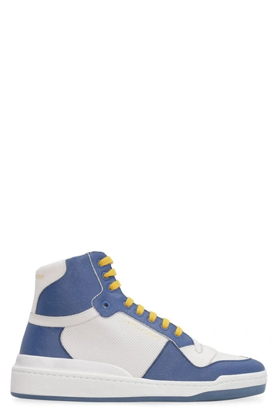 Shop Saint Laurent Sl24 Leather High-top Sneakers In Multicolor