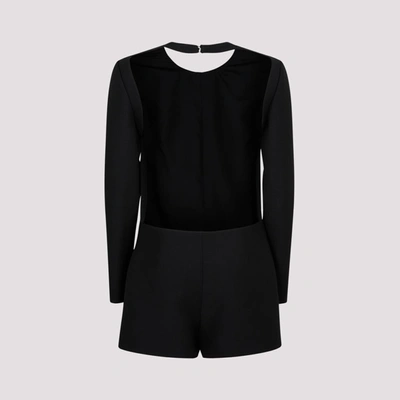 Shop Valentino Wool And Silk Jumpsuit In Black