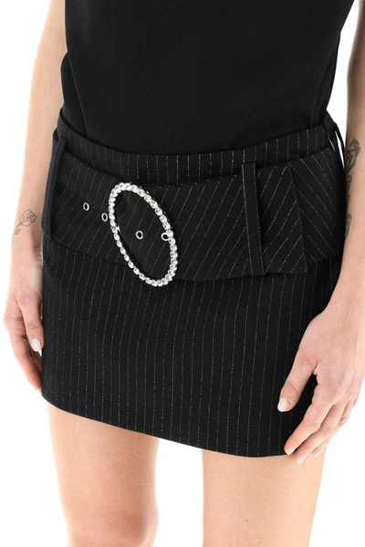 Shop Alessandra Rich Pinstripe Mini Skirt In Multicolor