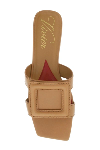 Shop Roger Vivier 'stitching Buckle' Mules In Brown