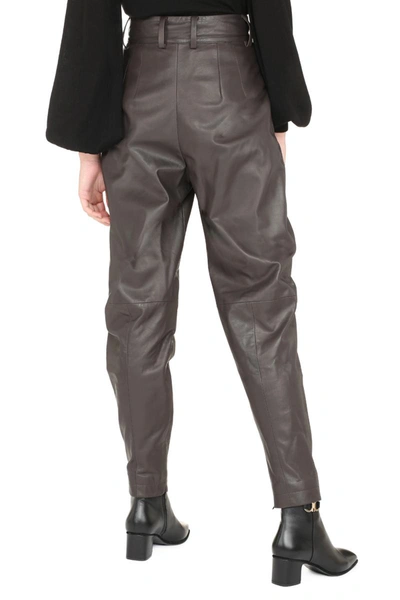 Shop Dolce & Gabbana Leather Pants In Brown