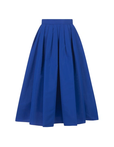 Shop Alexander Mcqueen Curled Midi Skirt In Blue