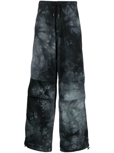 Shop Darkpark Tie-dye Print Trousers In Black