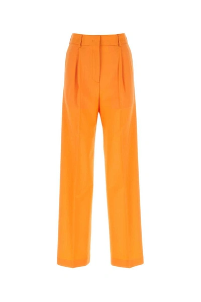 Shop Msgm Pants In Orange