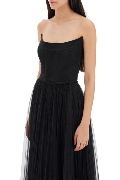 19:13 Dresscode 1913 Dresscode Long Bustier Dress With Shaped Neckline In Black