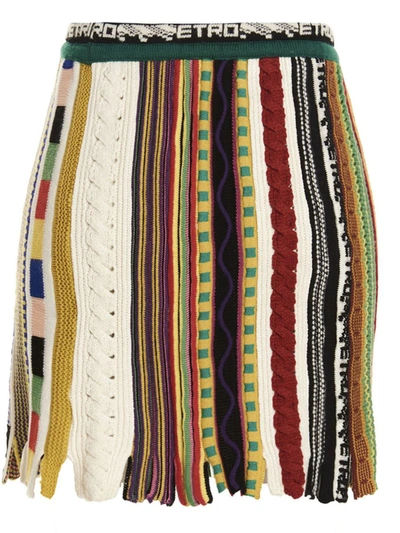 Shop Etro Rainbow Patchwork Skirt In Multicolor