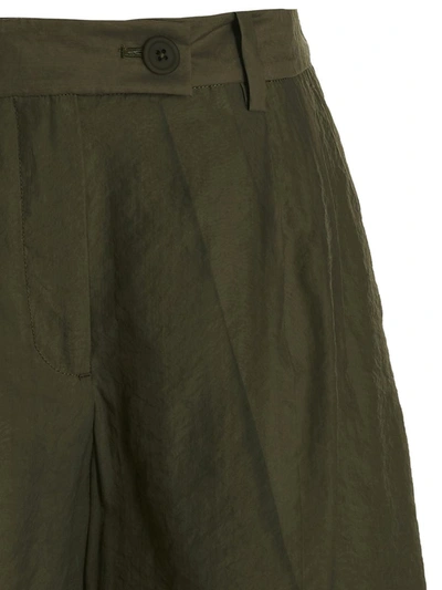 Shop Helmut Lang Bermuda Shorts With Front Pleats In Green