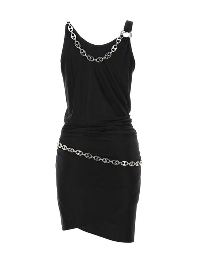 Shop Rabanne Paco  Chain Dress In Black