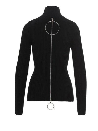 Shop Rabanne Paco  Turtleneck Sweater With Circles Detail In Black