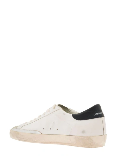 Shop Golden Goose 'super-star' White Low-top Sneakers With Suede Inserts And Used Effect In Leather Man