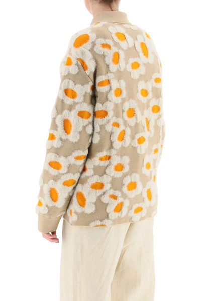Shop Jacquemus 'neve Fleurs' Knit Overshirt In Multicolor