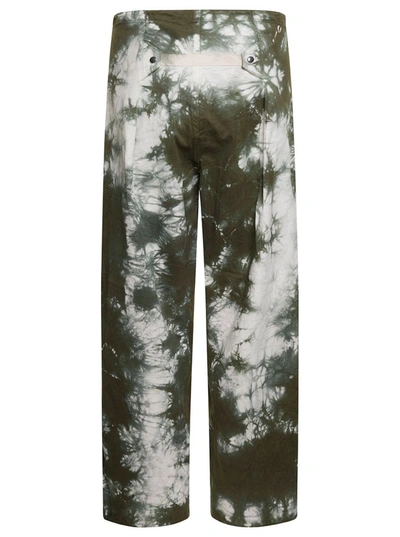 Shop Darkpark 'daisy' Military Green Tie-dye Cargo Pants In Cotton Woman In Multicolor