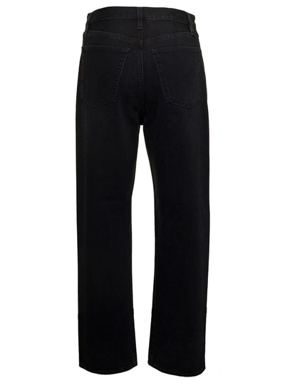 Shop Totême Straight Leg Jeans In Black Cotton Woman