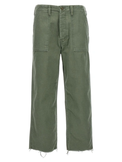 Shop Mother Jeans 'the Patch Pocket Private Ankle Fray' In Green