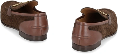 Shop Gucci Jordaan Suede Loafers With Horsebit In Brown