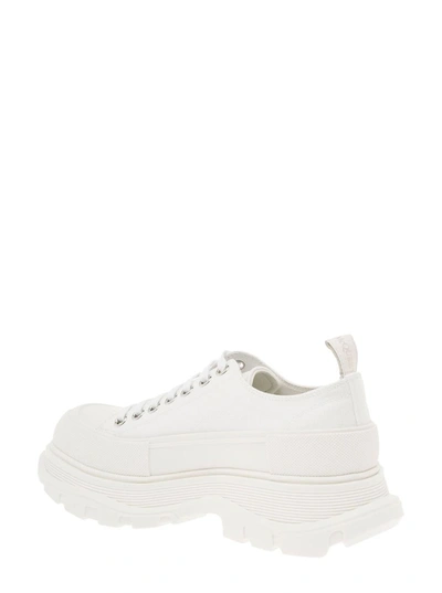 Shop Alexander Mcqueen Alexander Mc Queen Man's  White Cotton Tread Sneakers